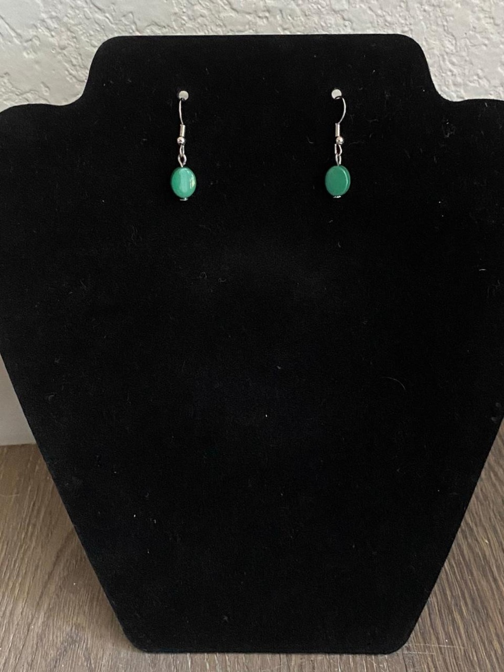 Green Drop Dangle Earrings by
